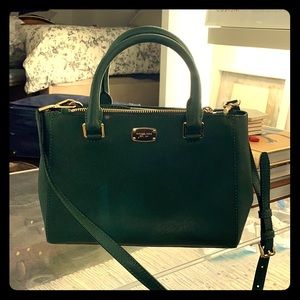 Michael Kors Kellen leather emerald green handbag